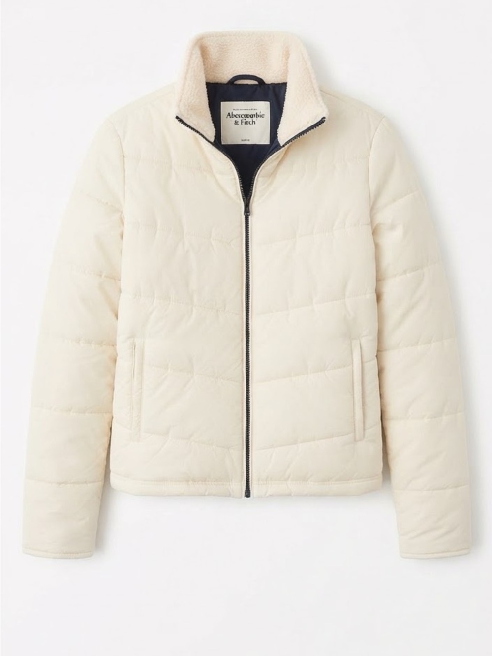Abercrombie & Fitch Cream Puffer Jacket Medium Vintage Y2K Cream